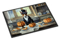 Basenji Fall Kitchen Pumpkins Doormat Indoor Outdoor 18H X 27W Front Door Mat Rugs for Entryway, Non Slip Washable