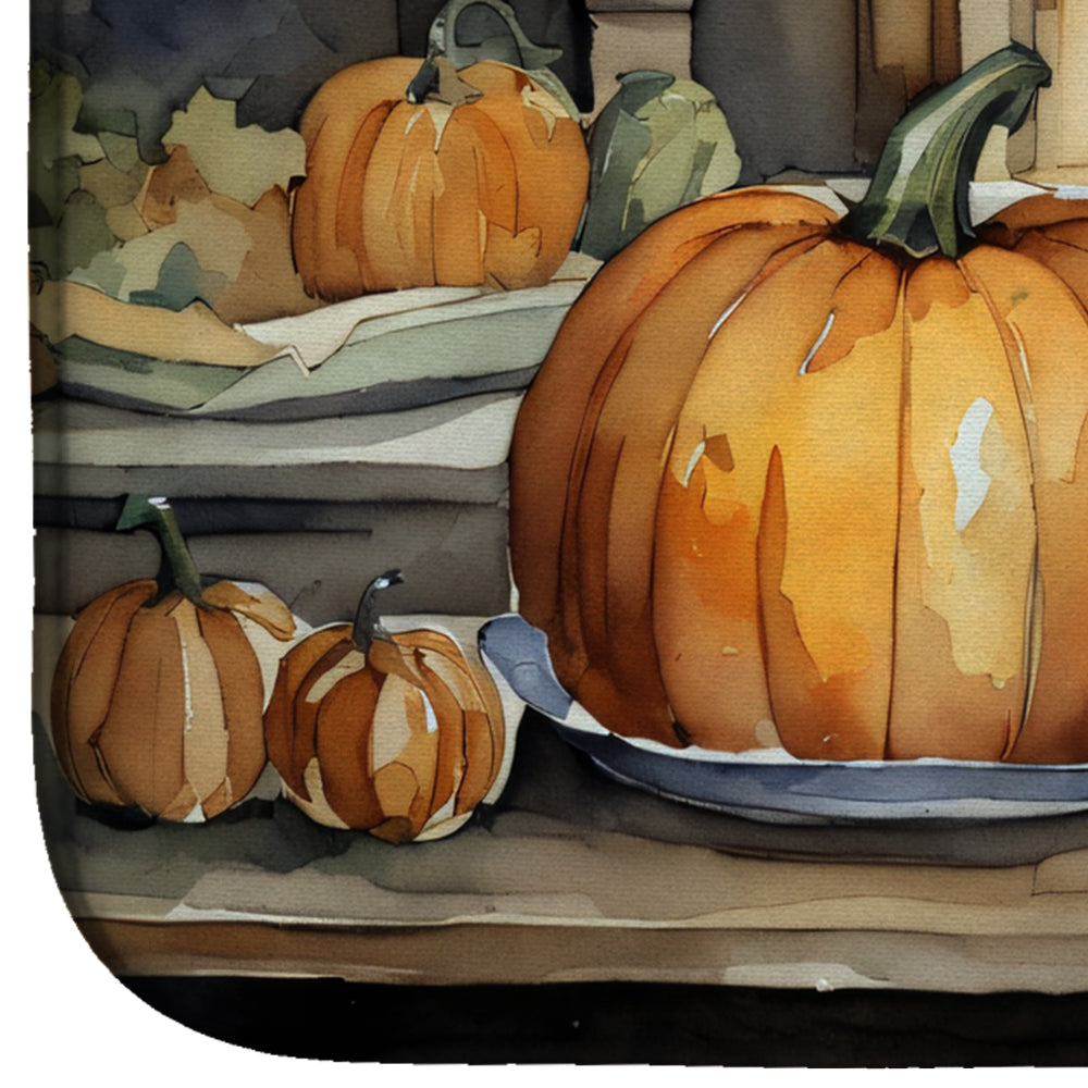 Beagle Fall Kitchen Pumpkins Dish Drying Mat Absorbent Dish Drying Mat Pad for Kitchen Counter Dish Drainer Mat for Countertop, 14 x 21", Multicolor