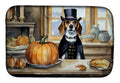 Beagle Fall Kitchen Pumpkins Dish Drying Mat Absorbent Dish Drying Mat Pad for Kitchen Counter Dish Drainer Mat for Countertop, 14 x 21", Multicolor