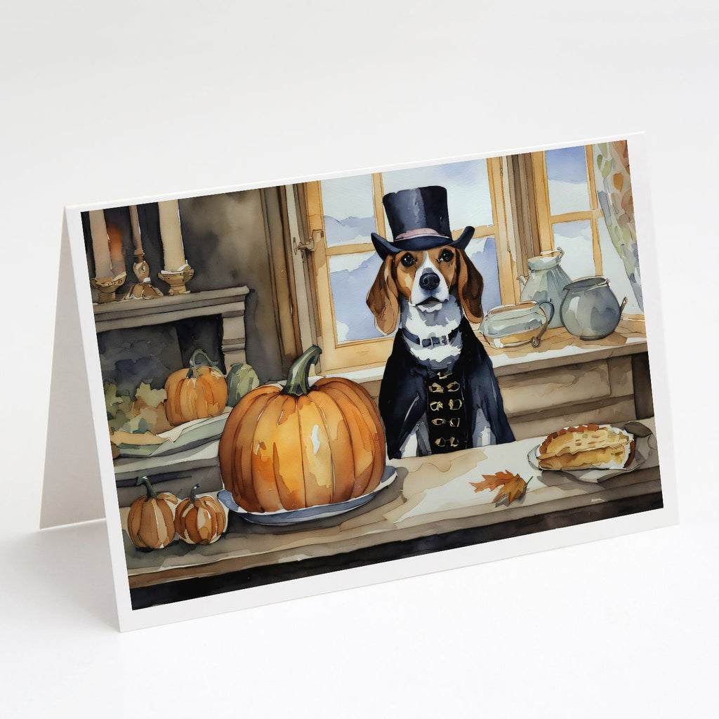 Beagle Fall Kitchen Pumpkins Greeting Cards Pack of 8 Blank Cards with Envelopes Whimsical A7 Size 5x7