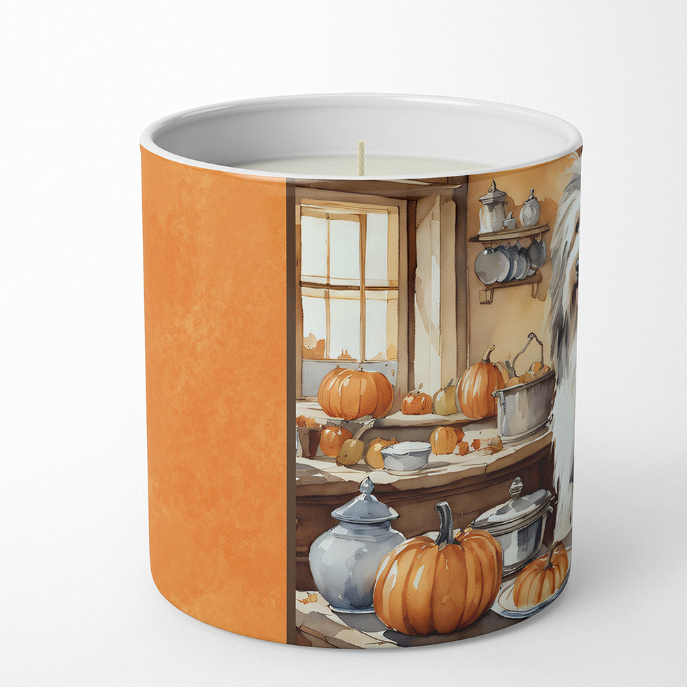 Bearded Collie Fall Kitchen Pumpkins Decorative Soy Candle Nature Soy Wax Essential Oil Home Decor Ideal for Bedroom Kitchen Bath Office Gift, 10 oz
