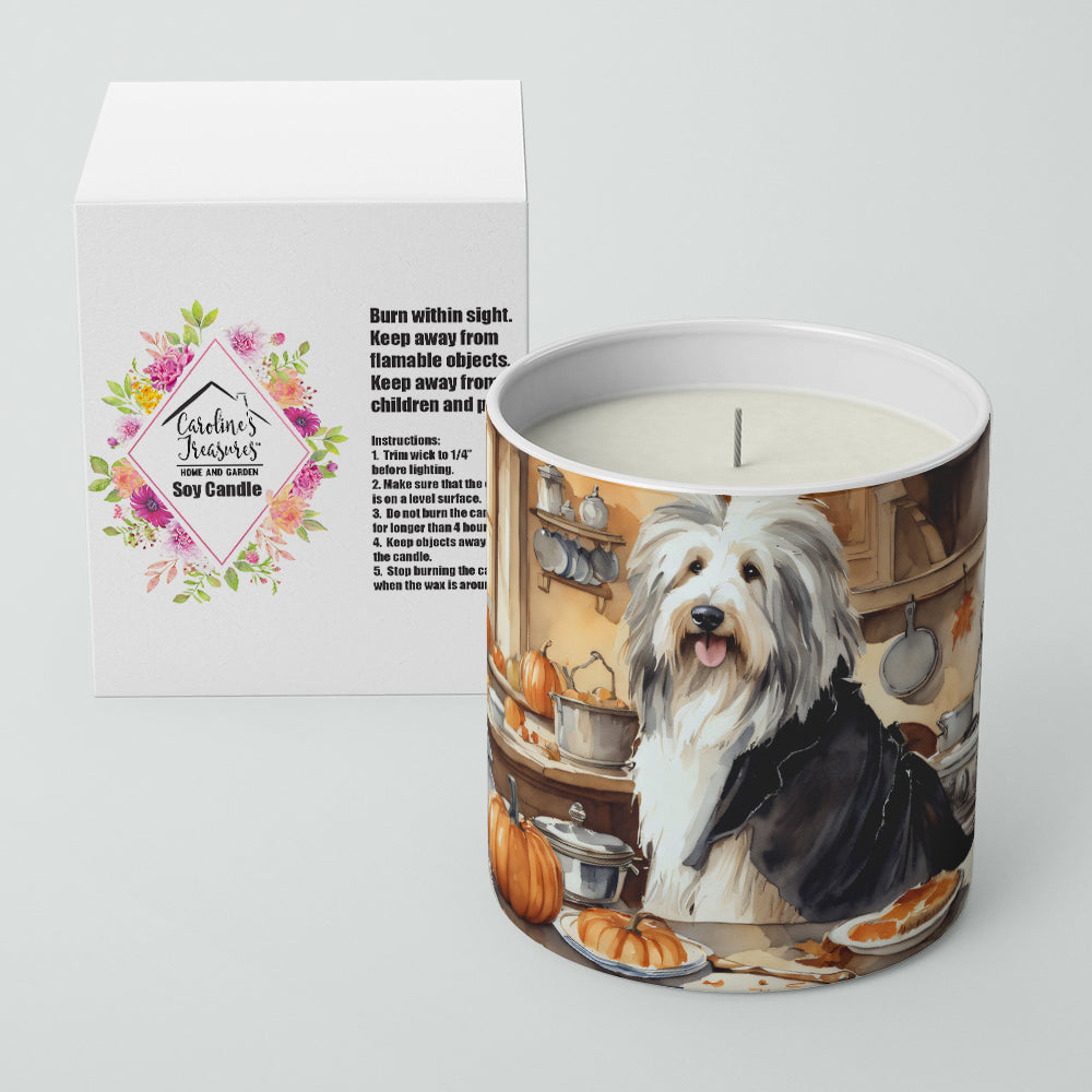 Bearded Collie Fall Kitchen Pumpkins Decorative Soy Candle Nature Soy Wax Essential Oil Home Decor Ideal for Bedroom Kitchen Bath Office Gift, 10 oz