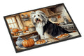 Bearded Collie Fall Kitchen Pumpkins Doormat Indoor Outdoor 24H X 36W Front Door Mat Rugs for Entryway, Non Slip Washable Low Pile,