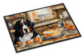 Bernese Mountain Dog Fall Kitchen Pumpkins Doormat Indoor Outdoor 18H X 27W Front Door Mat Rugs for Entryway, Non Slip Washable