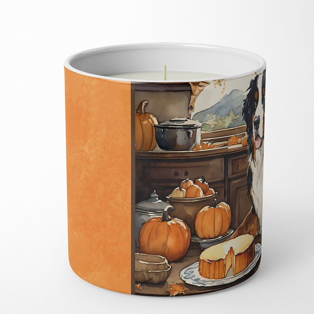 Bernese Mountain Dog Fall Kitchen Pumpkins Decorative Soy Candle Nature Soy Wax Essential Oil Home Decor Ideal for Bedroom Kitchen Bath Office Gift, 10 oz
