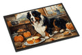 Bernese Mountain Dog Fall Kitchen Pumpkins Doormat Indoor Outdoor 18H X 27W Front Door Mat Rugs for Entryway, Non Slip Washable