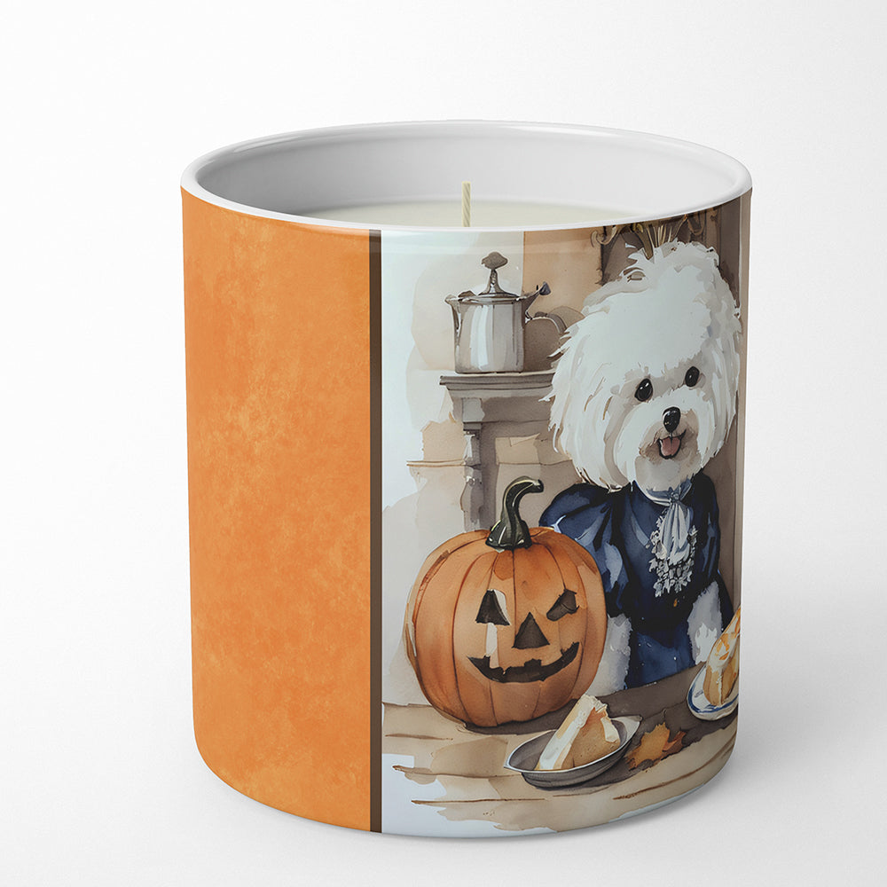 Bichon Frise Fall Kitchen Pumpkins Decorative Soy Candle Nature Soy Wax Essential Oil Home Decor Ideal for Bedroom Kitchen Bath Office Gift, 10 oz