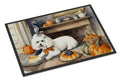 Bichon Frise Fall Kitchen Pumpkins Doormat Indoor Outdoor 18H X 27W Front Door Mat Rugs for Entryway, Non Slip Washable