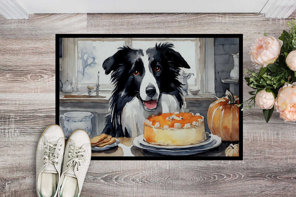 Border Collie Fall Kitchen Pumpkins Doormat Indoor Outdoor 24H X 36W Front Door Mat Rugs for Entryway, Non Slip Washable Low Pile,