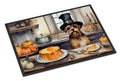 Border Terrier Fall Kitchen Pumpkins Doormat Indoor Outdoor 18H X 27W Front Door Mat Rugs for Entryway, Non Slip Washable