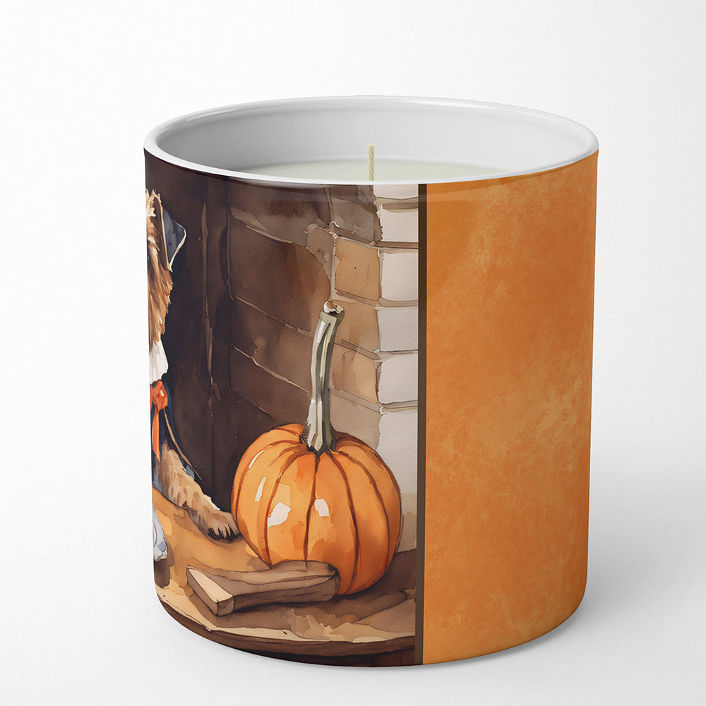 Border Terrier Fall Kitchen Pumpkins Decorative Soy Candle Nature Soy Wax Essential Oil Home Decor Ideal for Bedroom Kitchen Bath Office Gift, 10 oz