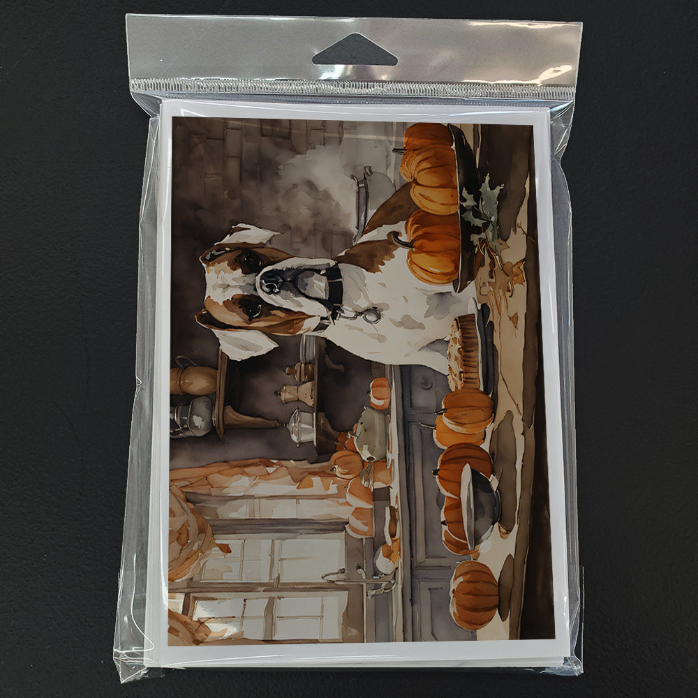 Boxer Fall Kitchen Pumpkins Greeting Cards Pack of 8 Blank Cards with Envelopes Whimsical A7 Size 5x7