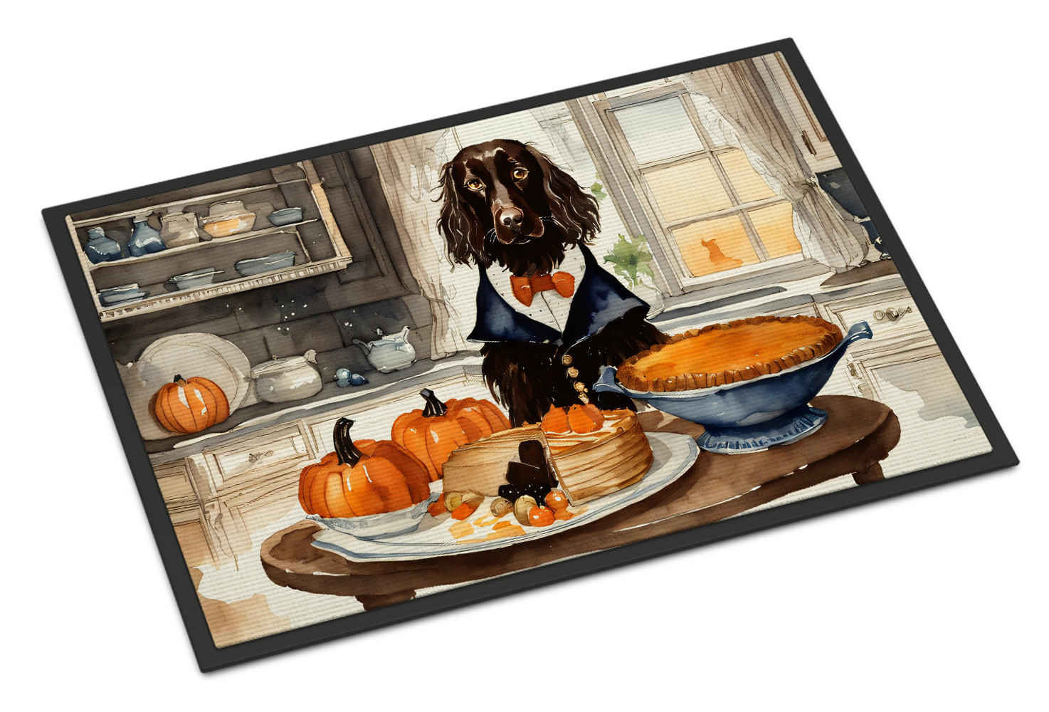 Boykin Spaniel Fall Kitchen Pumpkins Doormat Indoor Outdoor 24H X 36W Front Door Mat Rugs for Entryway, Non Slip Washable Low Pile,