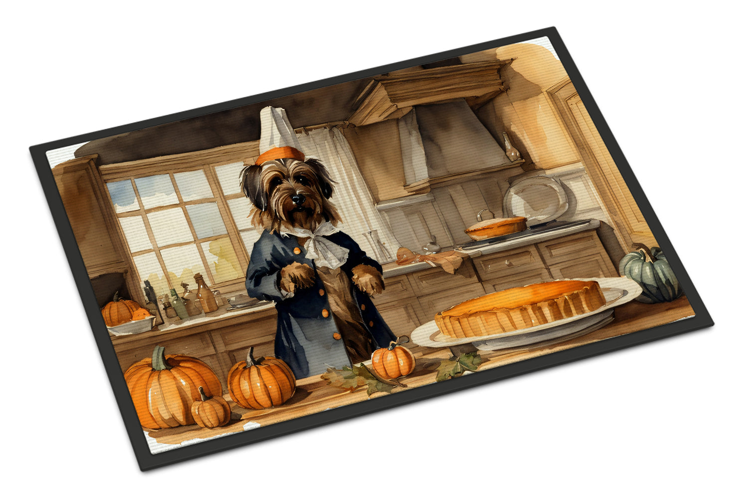 Briard Fall Kitchen Pumpkins Doormat Indoor Outdoor 18H X 27W Front Door Mat Rugs for Entryway, Non Slip Washable