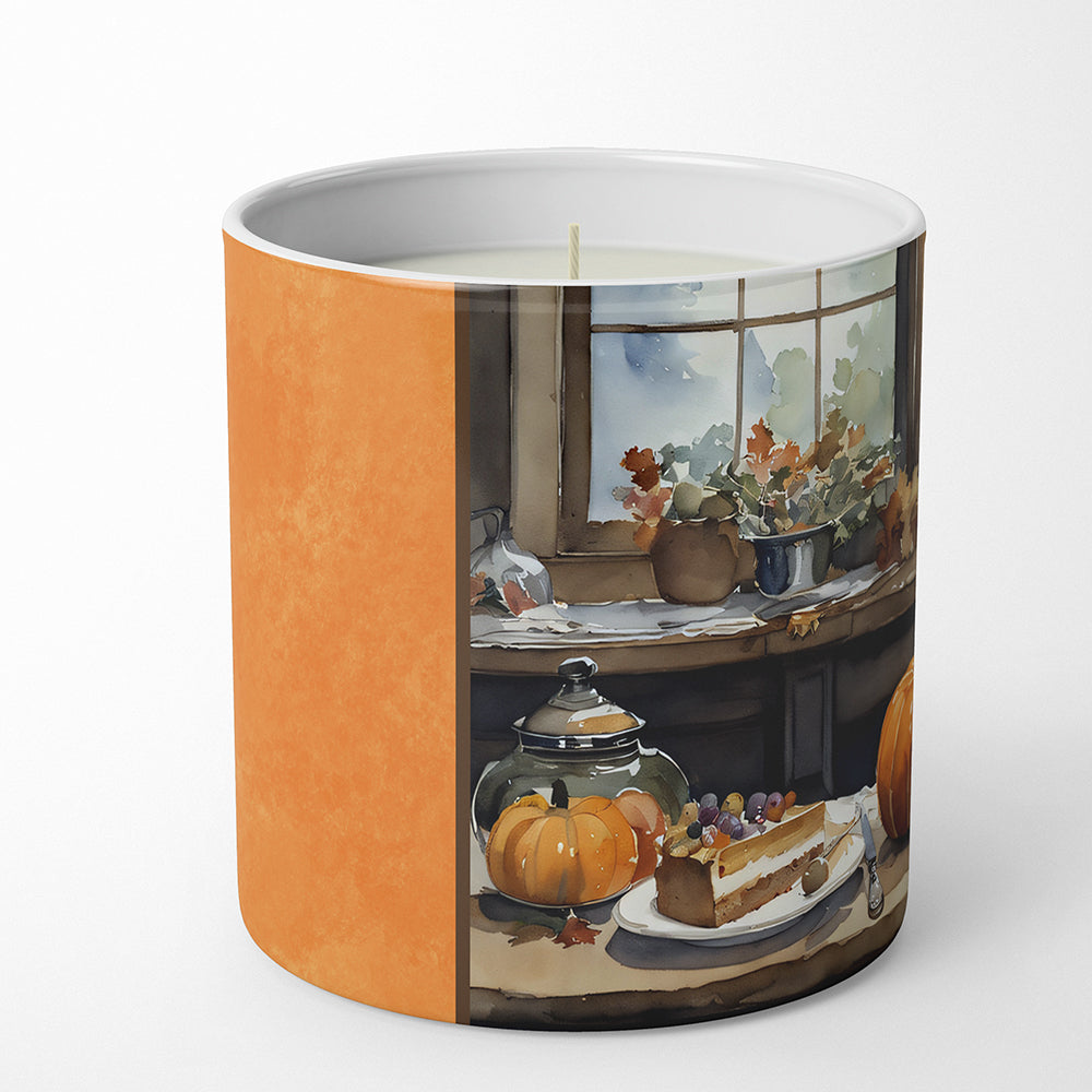 English Bulldog Fall Kitchen Pumpkins Decorative Soy Candle Nature Soy Wax Essential Oil Home Decor Ideal for Bedroom Kitchen Bath Office Gift, 10 oz