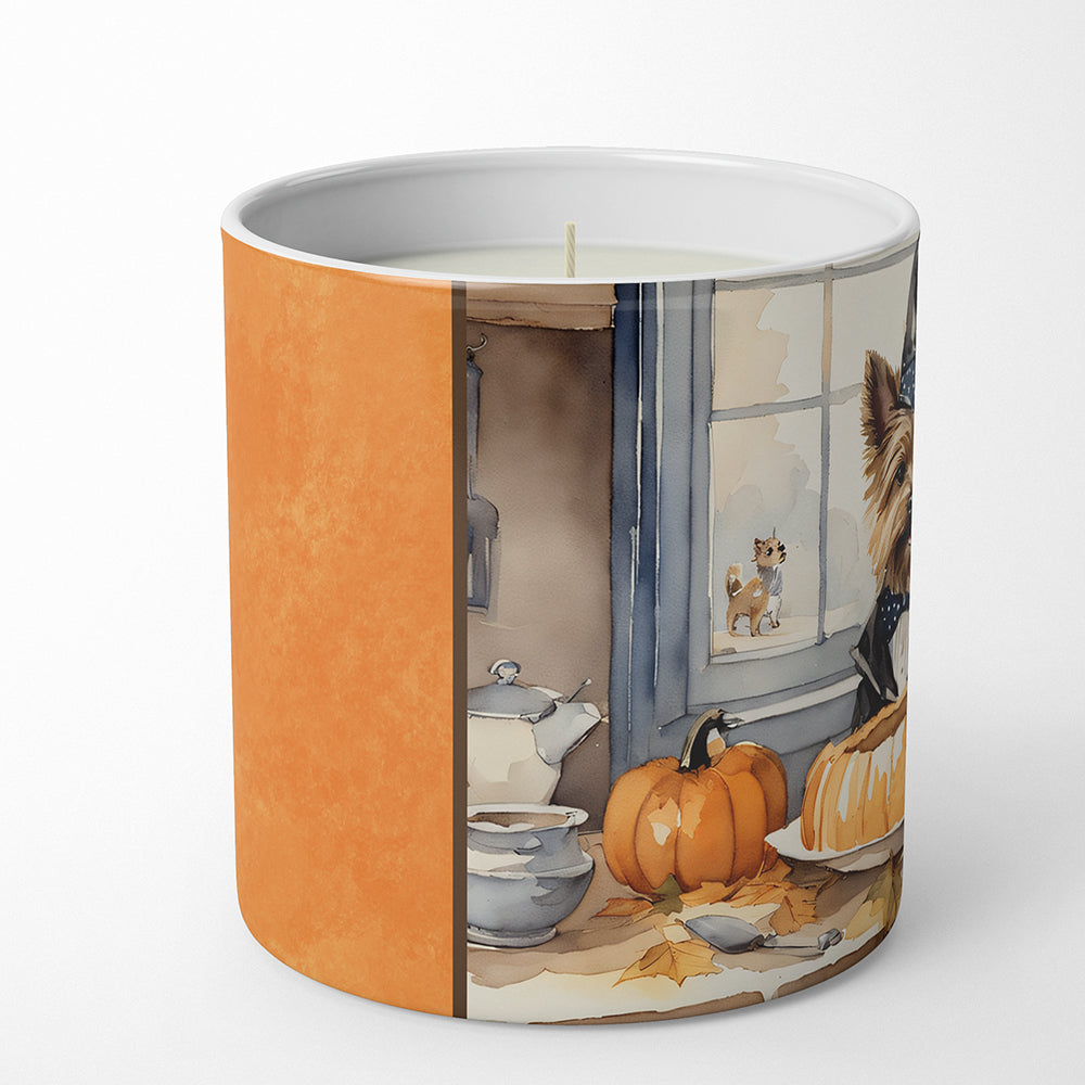 Cairn Terrier Fall Kitchen Pumpkins Decorative Soy Candle Nature Soy Wax Essential Oil Home Decor Ideal for Bedroom Kitchen Bath Office Gift, 10 oz