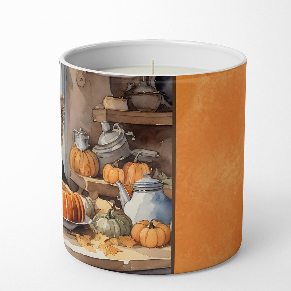 Cairn Terrier Fall Kitchen Pumpkins Decorative Soy Candle Nature Soy Wax Essential Oil Home Decor Ideal for Bedroom Kitchen Bath Office Gift, 10 oz