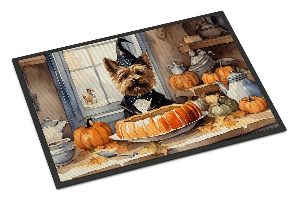 Cairn Terrier Fall Kitchen Pumpkins Doormat Indoor Outdoor 24H X 36W Front Door Mat Rugs for Entryway, Non Slip Washable Low Pile,
