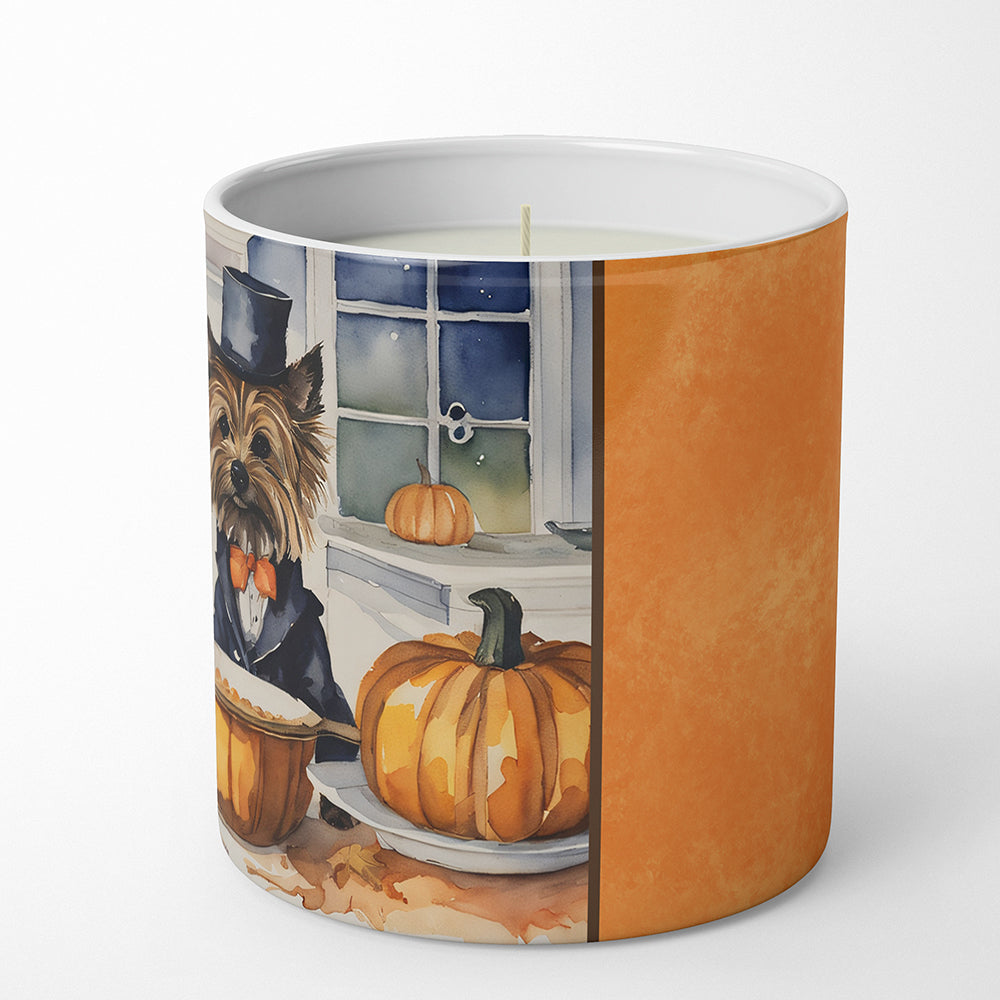 Cairn Terrier Fall Kitchen Pumpkins Decorative Soy Candle Nature Soy Wax Essential Oil Home Decor Ideal for Bedroom Kitchen Bath Office Gift, 10 oz