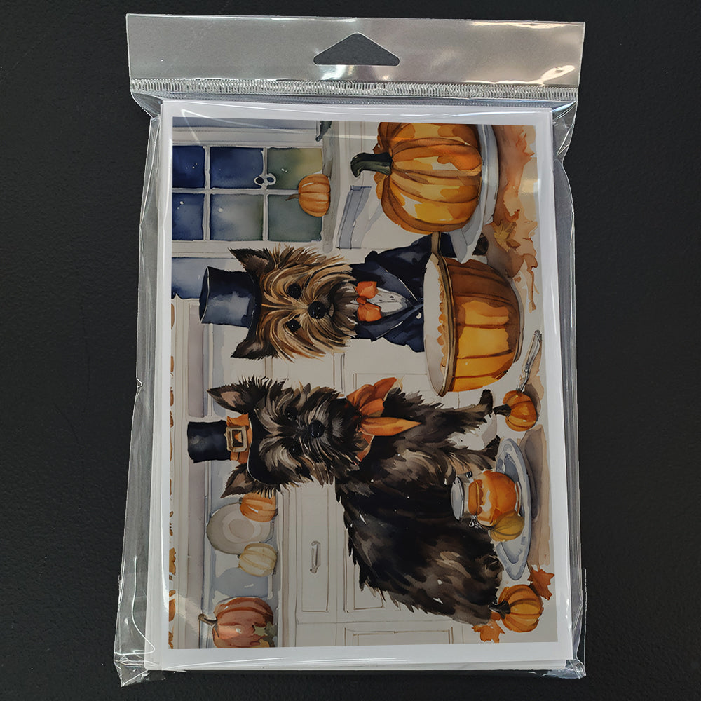 Cairn Terrier Fall Kitchen Pumpkins Greeting Cards Pack of 8 Blank Cards with Envelopes Whimsical A7 Size 5x7