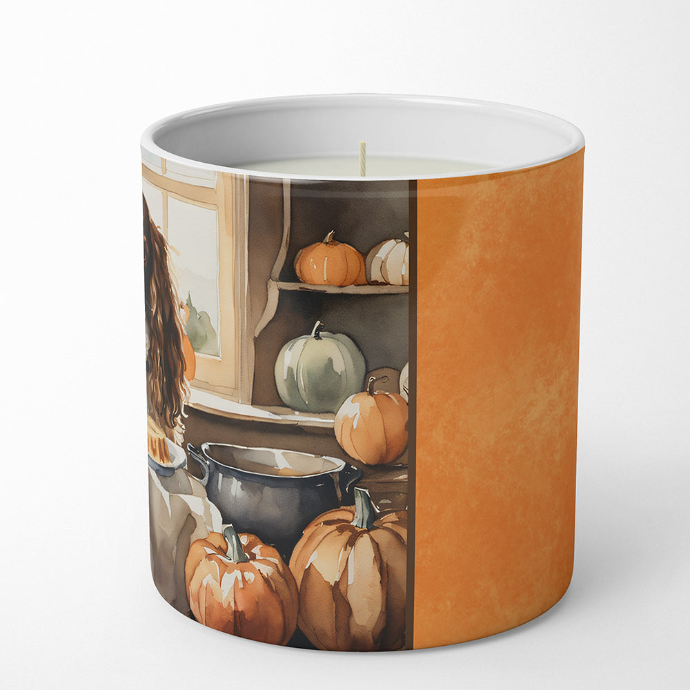 Cavalier Spaniel Fall Kitchen Pumpkins Decorative Soy Candle Nature Soy Wax Essential Oil Home Decor Ideal for Bedroom Kitchen Bath Office Gift, 10 oz