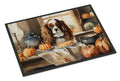 Cavalier Spaniel Fall Kitchen Pumpkins Doormat Indoor Outdoor 24H X 36W Front Door Mat Rugs for Entryway, Non Slip Washable Low Pile,