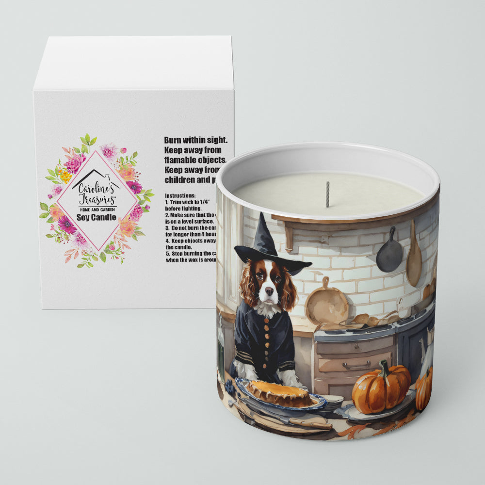 Cavalier Spaniel Fall Kitchen Pumpkins Decorative Soy Candle Nature Soy Wax Essential Oil Home Decor Ideal for Bedroom Kitchen Bath Office Gift, 10 oz