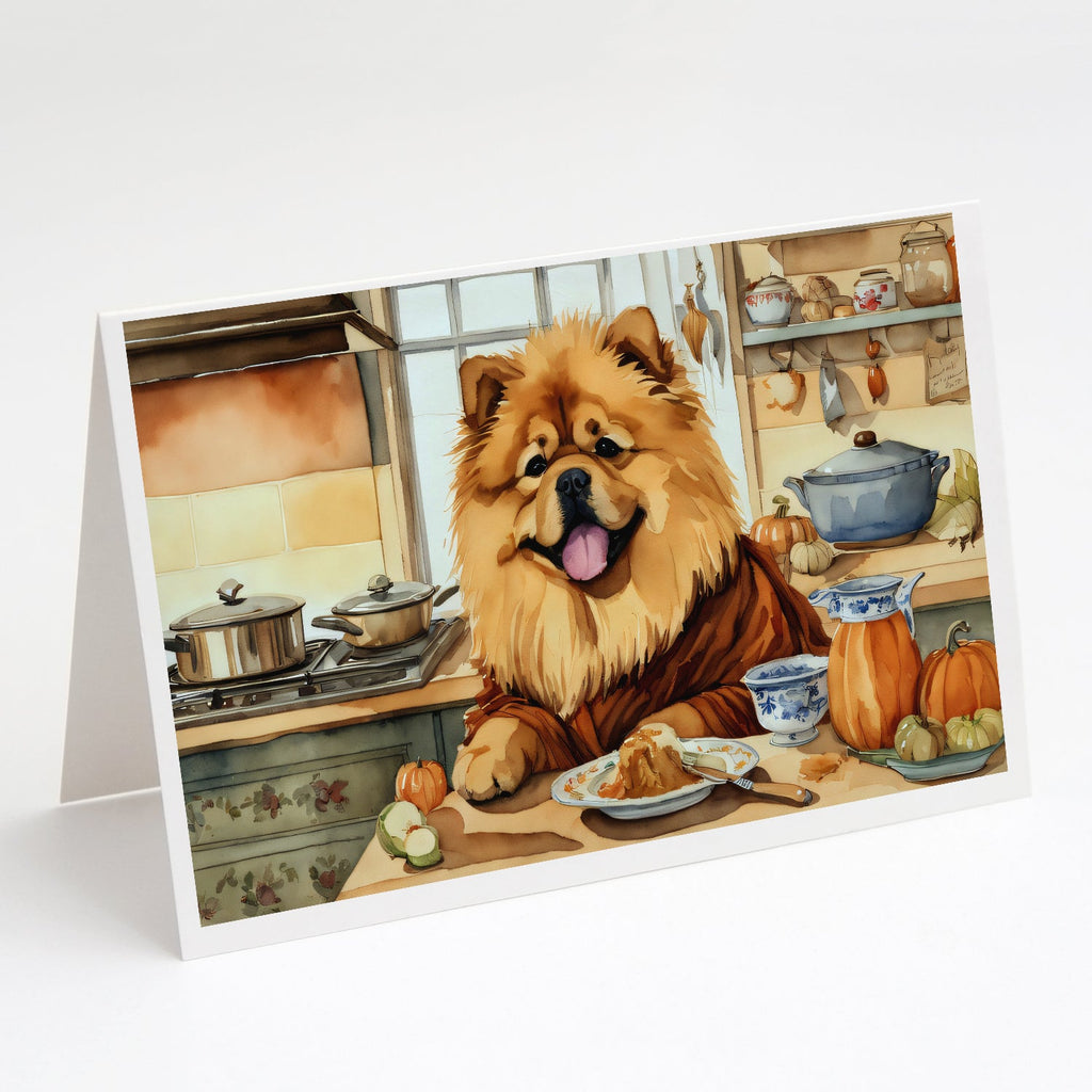 Chow Chow Fall Kitchen Pumpkins Greeting Cards Pack of 8 Blank Cards with Envelopes Whimsical A7 Size 5x7