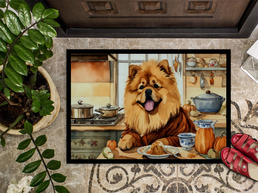 Chow Chow Fall Kitchen Pumpkins Doormat Indoor Outdoor 24H X 36W Front Door Mat Rugs for Entryway, Non Slip Washable Low Pile,