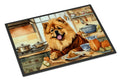 Chow Chow Fall Kitchen Pumpkins Doormat Indoor Outdoor 18H X 27W Front Door Mat Rugs for Entryway, Non Slip Washable