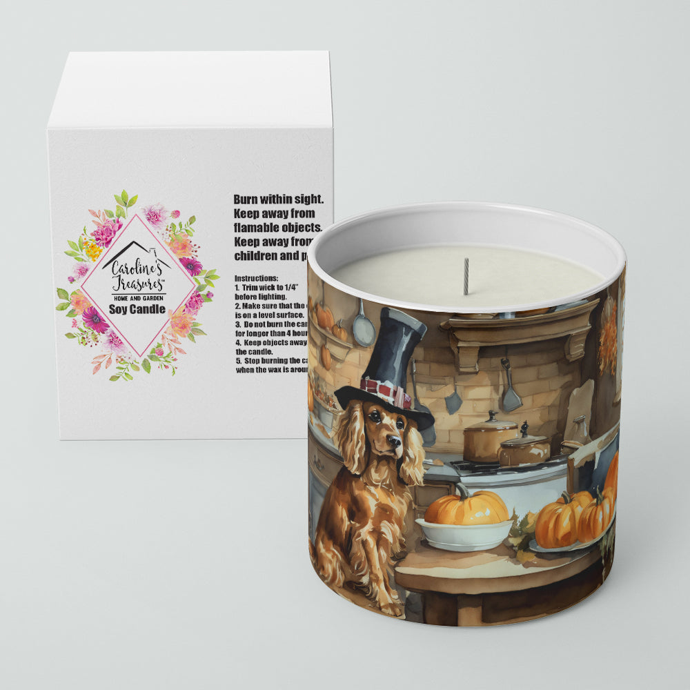 Cocker Spaniel Fall Kitchen Pumpkins Decorative Soy Candle Nature Soy Wax Essential Oil Home Decor Ideal for Bedroom Kitchen Bath Office Gift, 10 oz