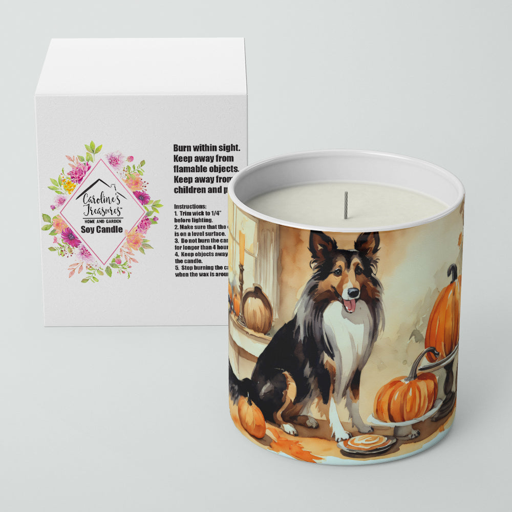 Collie Fall Kitchen Pumpkins Decorative Soy Candle Nature Soy Wax Essential Oil Home Decor Ideal for Bedroom Kitchen Bath Office Gift, 10 oz