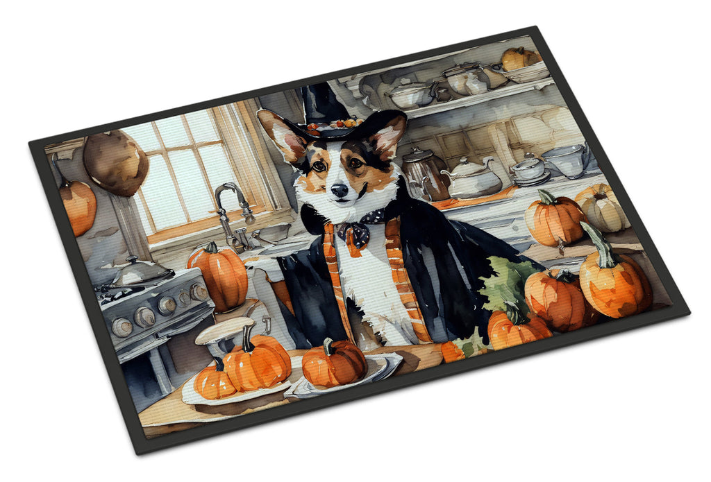 Corgi Fall Kitchen Pumpkins Doormat Indoor Outdoor 18H X 27W Front Door Mat Rugs for Entryway, Non Slip Washable