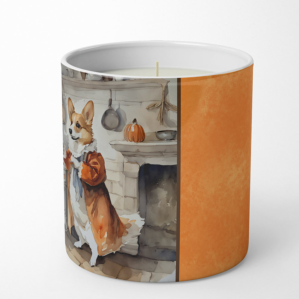 Corgi Fall Kitchen Pumpkins Decorative Soy Candle Nature Soy Wax Essential Oil Home Decor Ideal for Bedroom Kitchen Bath Office Gift, 10 oz