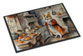 Corgi Fall Kitchen Pumpkins Doormat Indoor Outdoor 24H X 36W Front Door Mat Rugs for Entryway, Non Slip Washable Low Pile,