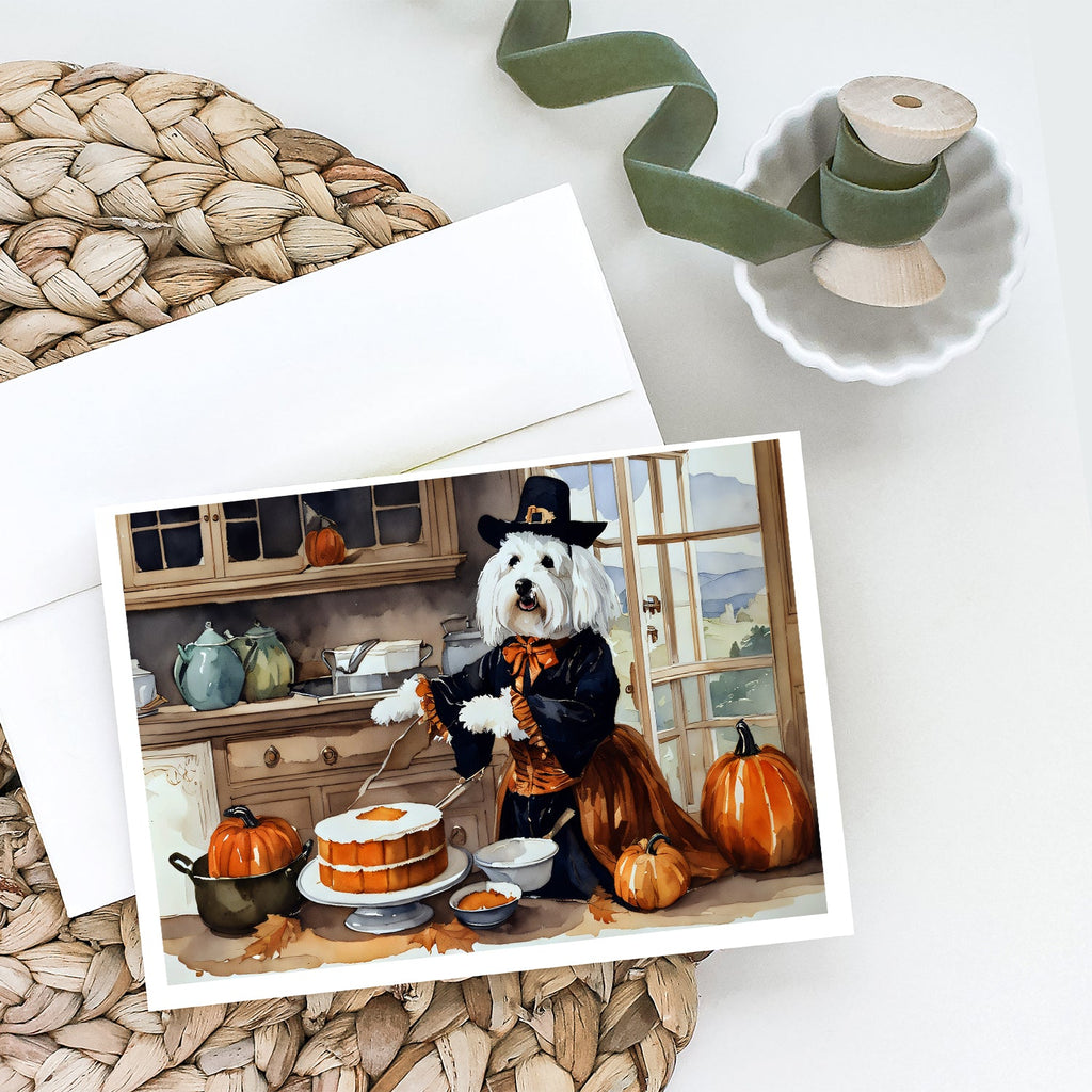 Coton De Tulear Fall Kitchen Pumpkins Greeting Cards Pack of 8 Blank Cards with Envelopes Whimsical A7 Size 5x7