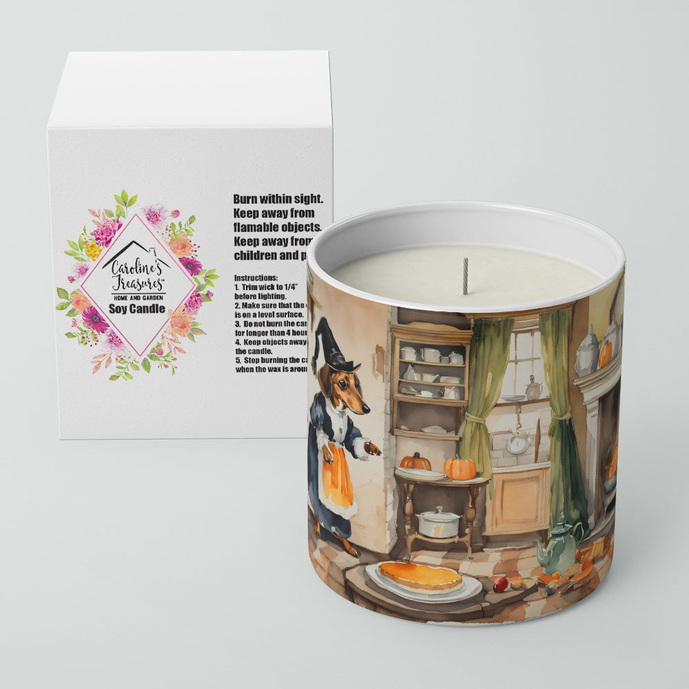 Dachshund Fall Kitchen Pumpkins Decorative Soy Candle Nature Soy Wax Essential Oil Home Decor Ideal for Bedroom Kitchen Bath Office Gift, 10 oz