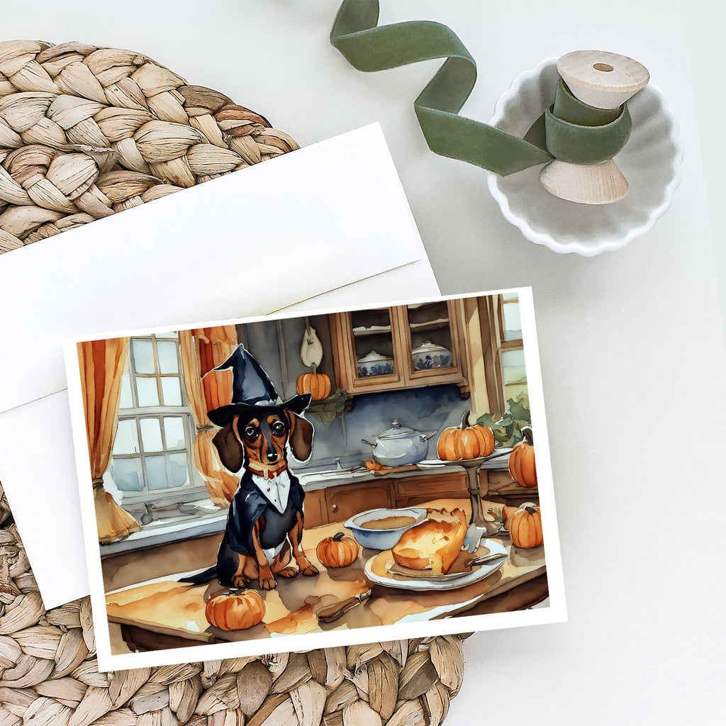 Dachshund Fall Kitchen Pumpkins Greeting Cards Pack of 8 Blank Cards with Envelopes Whimsical A7 Size 5x7