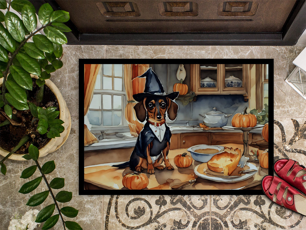 Dachshund Fall Kitchen Pumpkins Doormat Indoor Outdoor 24H X 36W Front Door Mat Rugs for Entryway, Non Slip Washable Low Pile,