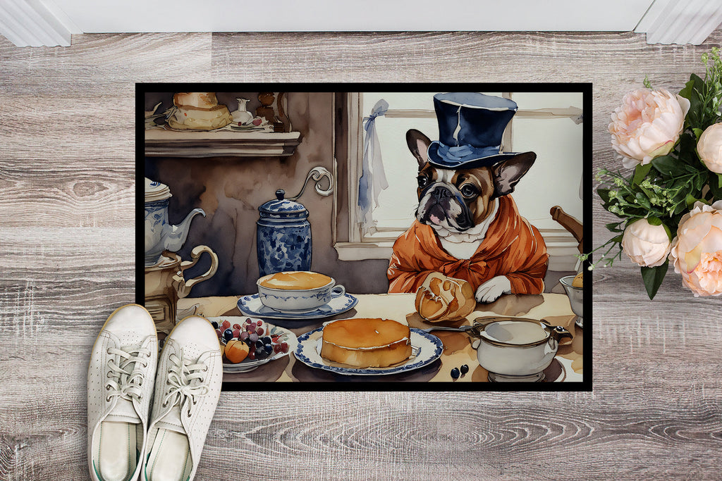 French Bulldog Fall Kitchen Pumpkins Doormat Indoor Outdoor 24H X 36W Front Door Mat Rugs for Entryway, Non Slip Washable Low Pile,