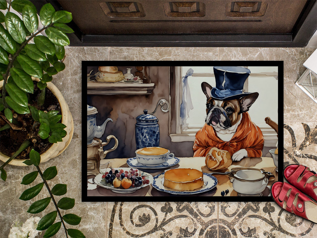 French Bulldog Fall Kitchen Pumpkins Doormat Indoor Outdoor 24H X 36W Front Door Mat Rugs for Entryway, Non Slip Washable Low Pile,