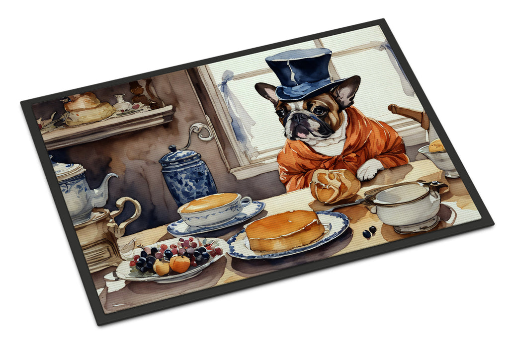 French Bulldog Fall Kitchen Pumpkins Doormat Indoor Outdoor 18H X 27W Front Door Mat Rugs for Entryway, Non Slip Washable