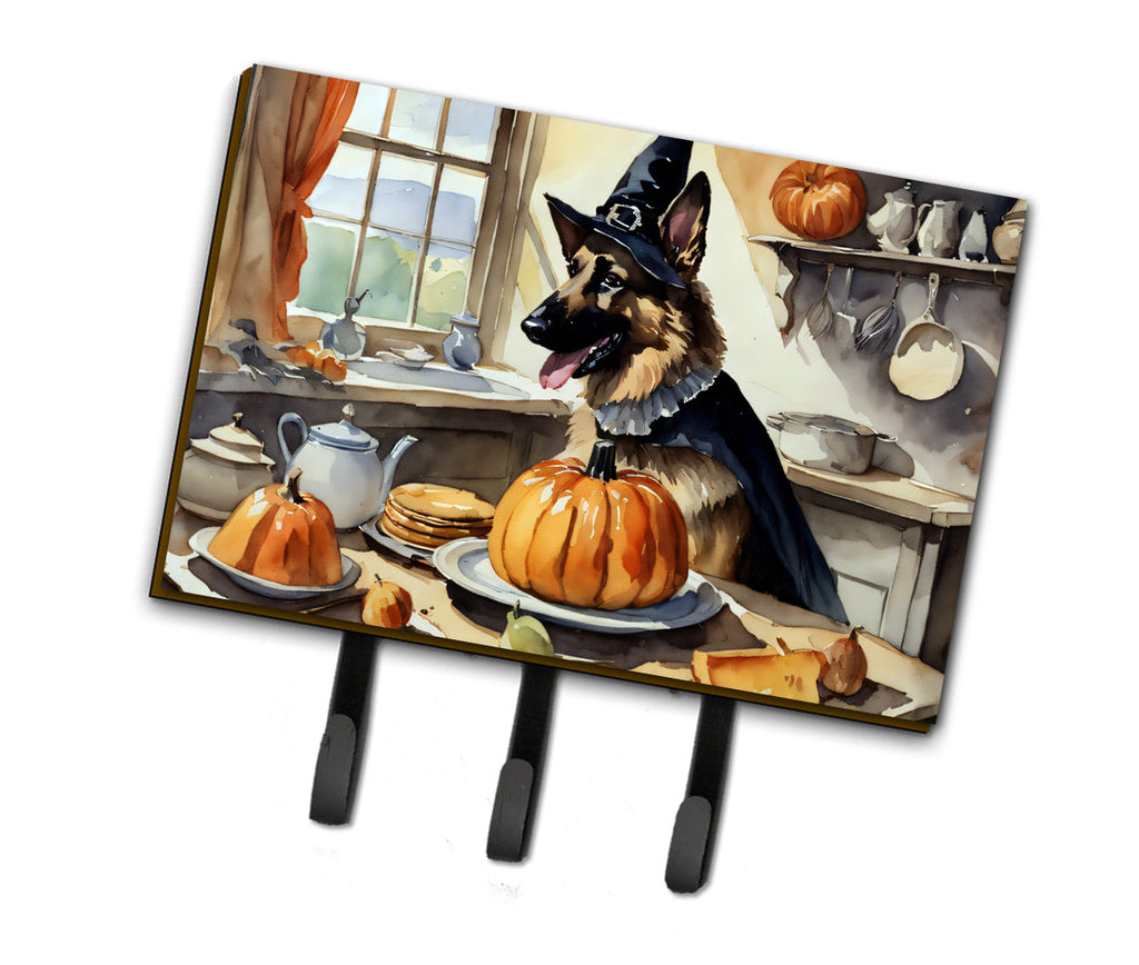 German Shepherd Fall Kitchen Pumpkins Leash or Key Holder Wall Hooks, Coat Rack Wall Mount, for Hanging Keys, Towels, Aprons, Leashes