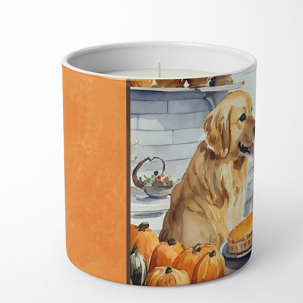 Golden Retriever Fall Kitchen Pumpkins Decorative Soy Candle Nature Soy Wax Essential Oil Home Decor Ideal for Bedroom Kitchen Bath Office Gift, 10 oz