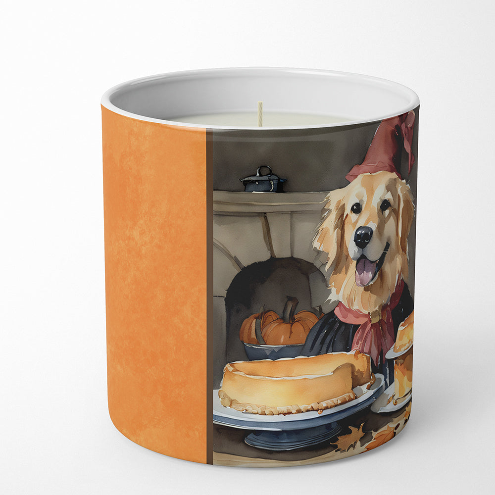 Golden Retriever Fall Kitchen Pumpkins Decorative Soy Candle Nature Soy Wax Essential Oil Home Decor Ideal for Bedroom Kitchen Bath Office Gift, 10 oz
