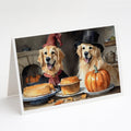 Golden Retriever Fall Kitchen Pumpkins Greeting Cards Pack of 8 Blank Cards with Envelopes Whimsical A7 Size 5x7