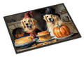 Golden Retriever Fall Kitchen Pumpkins Doormat Indoor Outdoor 18H X 27W Front Door Mat Rugs for Entryway, Non Slip Washable