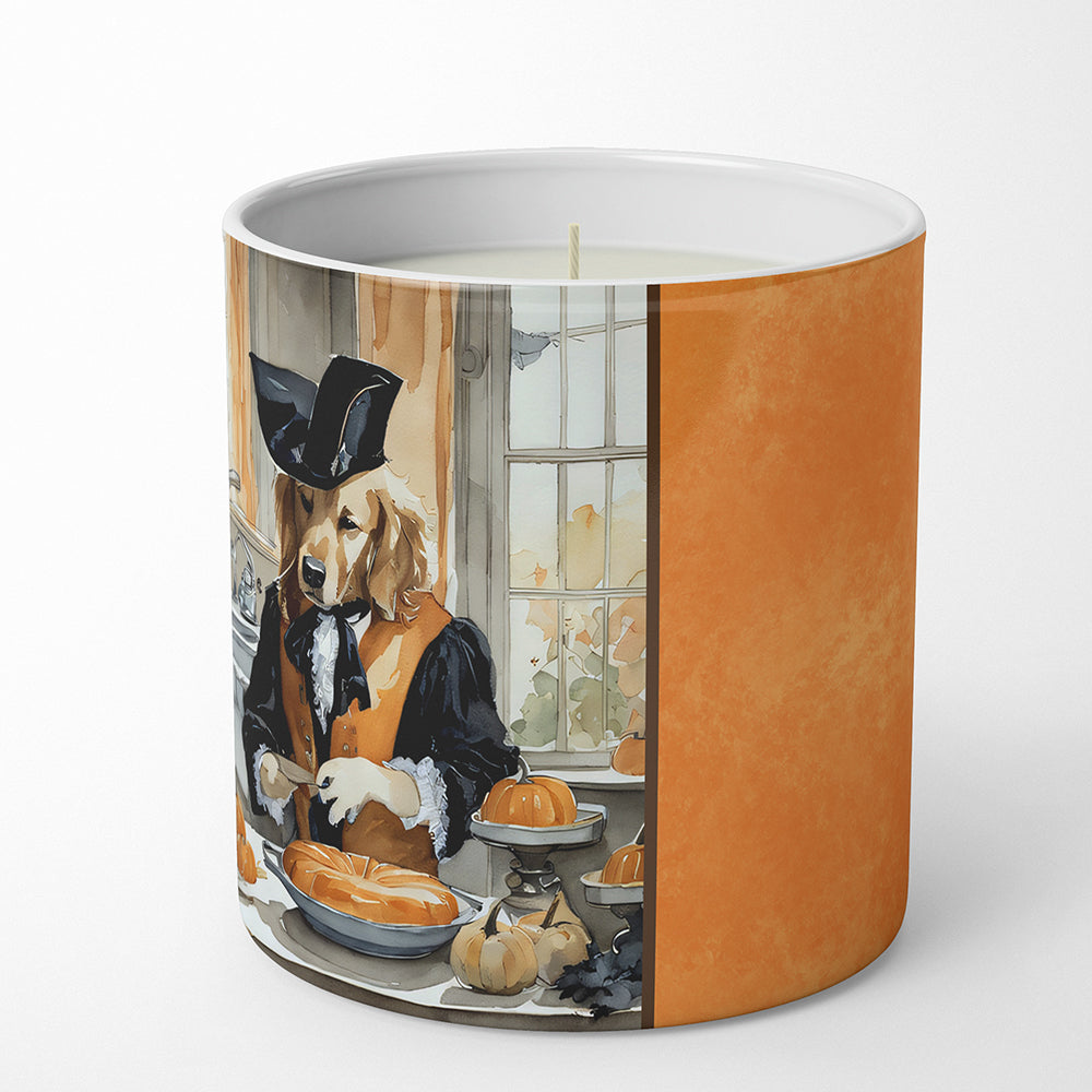 Golden Retriever Fall Kitchen Pumpkins Decorative Soy Candle Nature Soy Wax Essential Oil Home Decor Ideal for Bedroom Kitchen Bath Office Gift, 10 oz