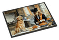 Golden Retriever Fall Kitchen Pumpkins Doormat Indoor Outdoor 18H X 27W Front Door Mat Rugs for Entryway, Non Slip Washable