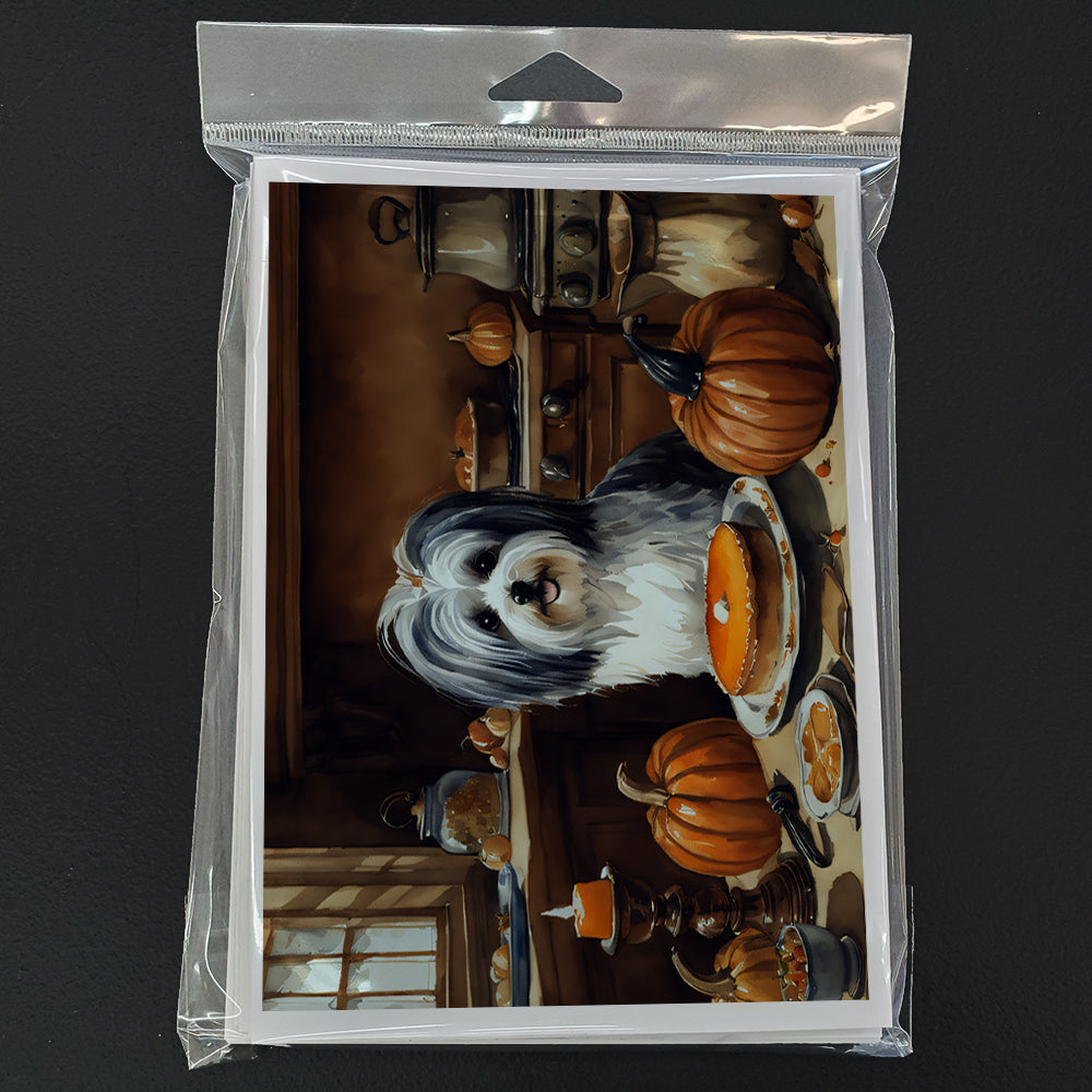 Havanese Fall Kitchen Pumpkins Greeting Cards Pack of 8 Blank Cards with Envelopes Whimsical A7 Size 5x7